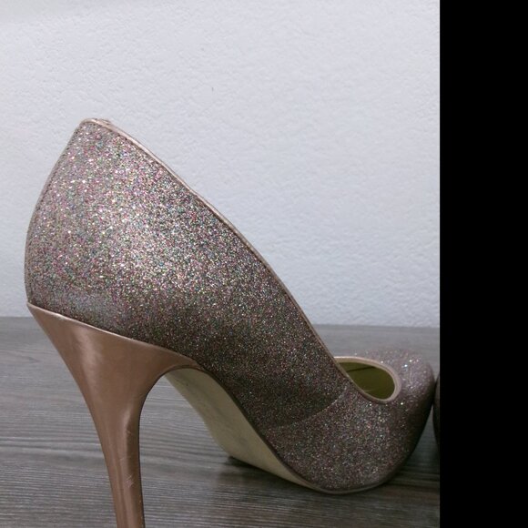 Rose Metallic Gold Multi Color Glitter High Stiletto Heels Ivanka Trump 7.5 - Picture 16 of 16